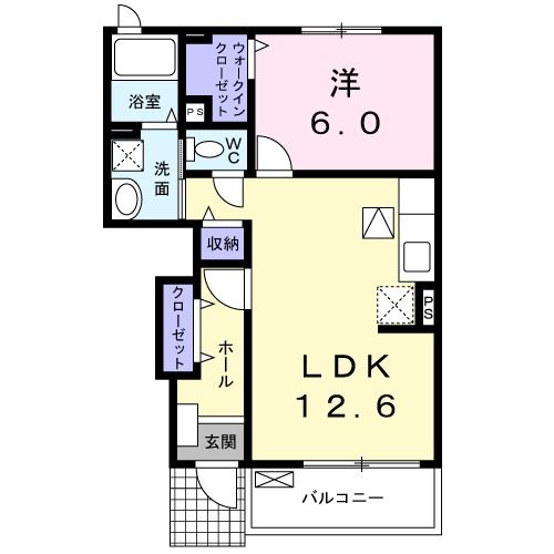 名古屋市中川区元中野町のアパートの間取り