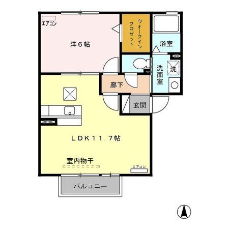 大里郡寄居町大字桜沢のアパートの間取り