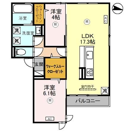 和歌山市尾崎丁のアパートの間取り