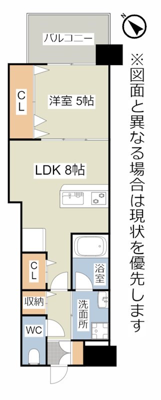 北九州市小倉北区金田のマンションの間取り