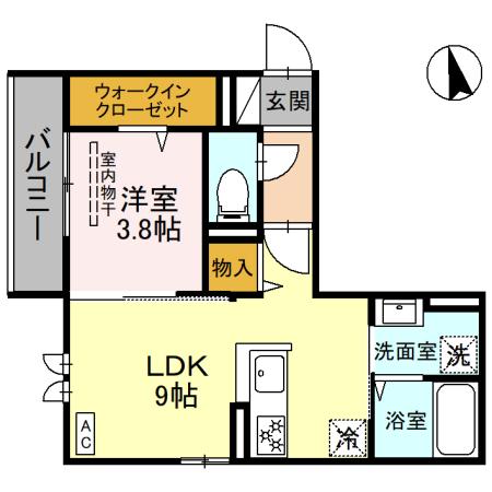 富山市総曲輪のアパートの間取り