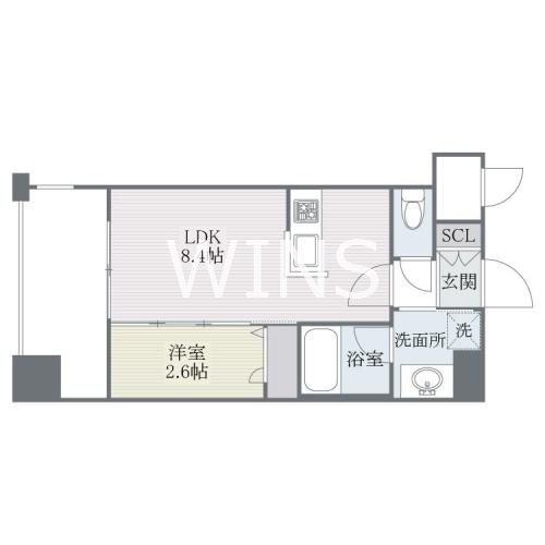 【福岡市博多区博多駅南のマンションの間取り】