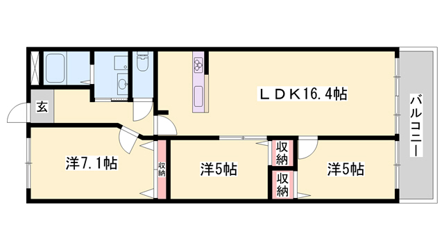 キャッスルコート国府寺町の間取り