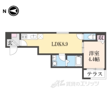 【東大阪市岩田町のアパートの間取り】