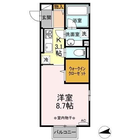 小山市大字立木のアパートの間取り