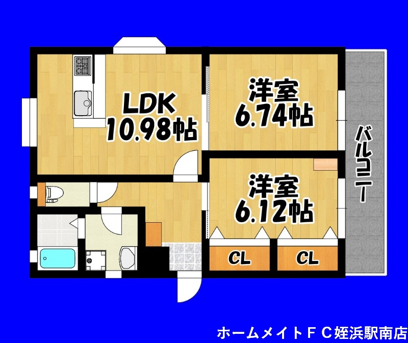 福岡市西区泉のアパートの間取り