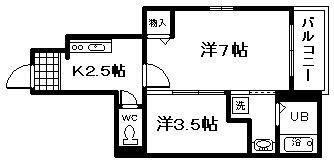 阪南市尾崎町のアパートの間取り