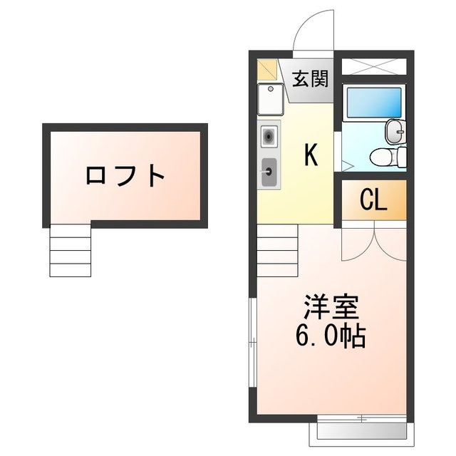 貝塚市半田のアパートの間取り