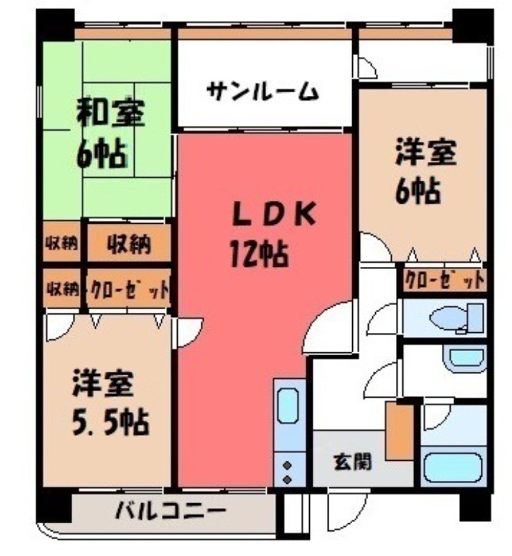 栃木市旭町のマンションの間取り