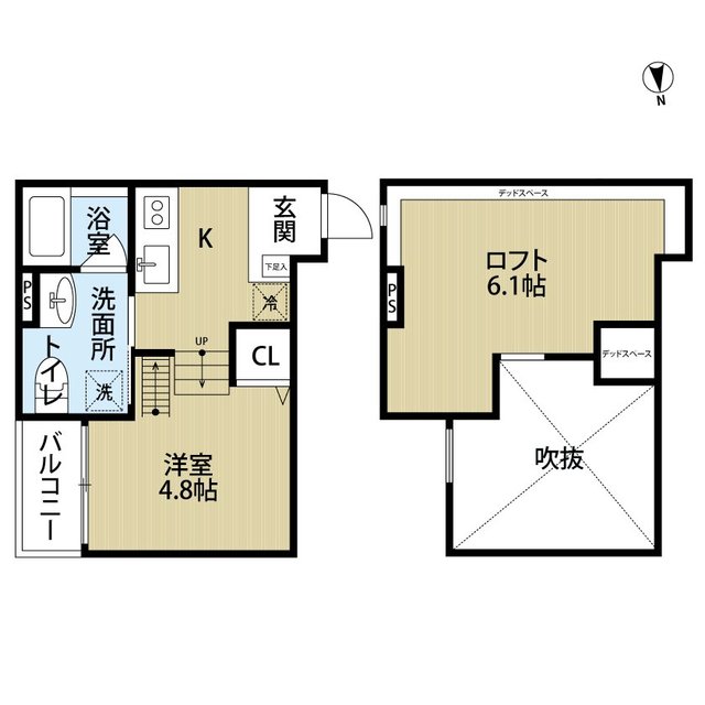 大阪市生野区田島のアパートの間取り