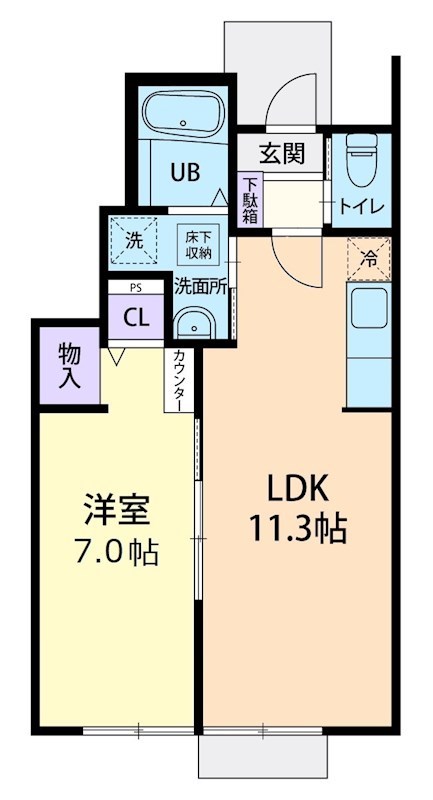 2/15（仮称）筑西市岡芹1LDKの間取り