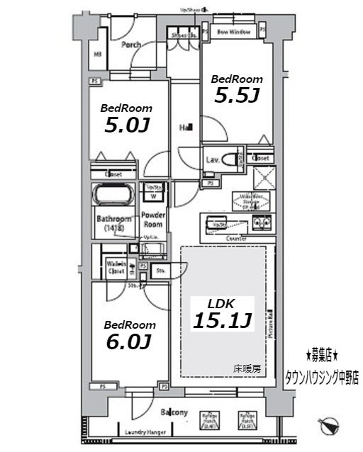 【杉並区天沼のマンションの間取り】