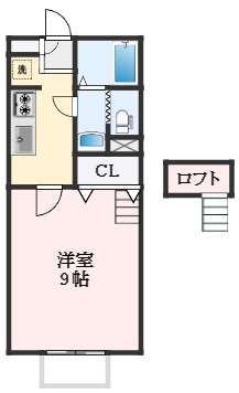 泉大津市田中町のアパートの間取り