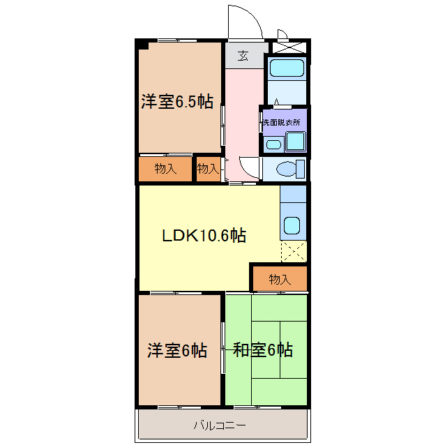 本宮ハイツ山田の間取り