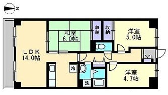 【倉敷市昭和のマンションの間取り】