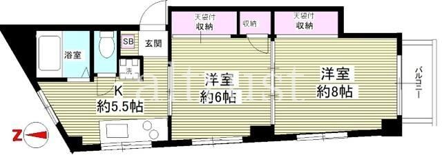 世田谷区瀬田のマンションの間取り