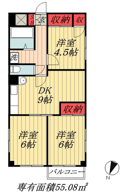 【市川市原木のマンションの間取り】