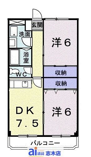 川越市砂新田のマンションの間取り