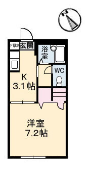 広島市安佐南区川内のアパートの間取り