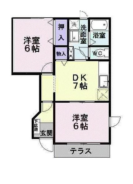 東根市中央のアパートの間取り