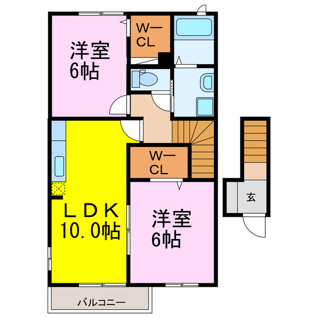 古河市大山のアパートの間取り