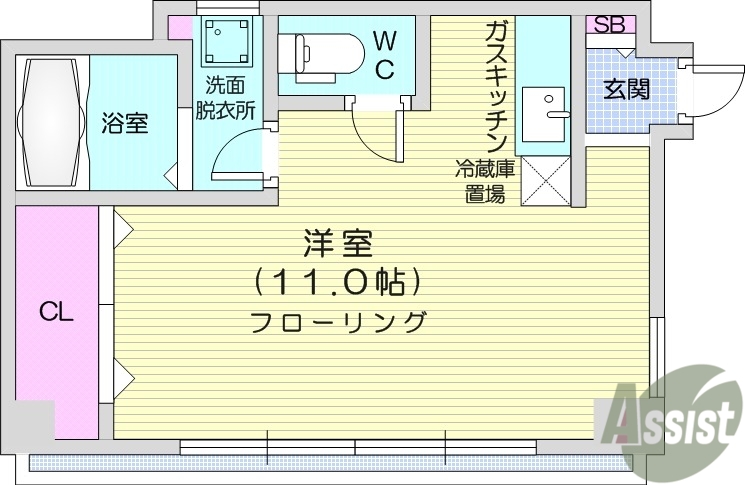 仙台市青葉区立町のマンションの間取り