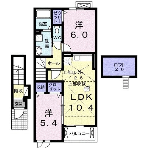 大崎市古川稲葉のアパートの間取り