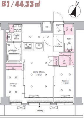 北区滝野川のマンションの間取り