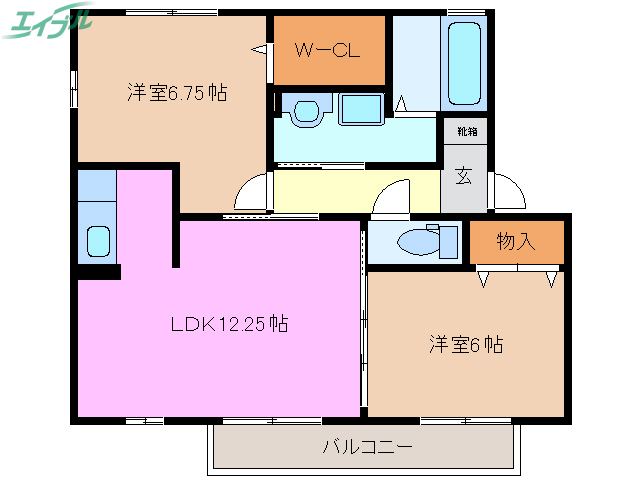 サンポーチ陽だまり　Bの間取り