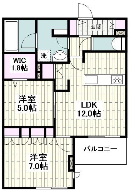 鎌倉市材木座のマンションの間取り