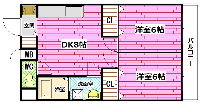 広島市安芸区矢野西のマンションの間取り