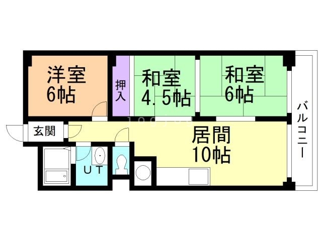 札幌市南区川沿十二条のマンションの間取り