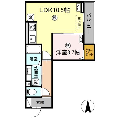 荒川区東尾久のアパートの間取り