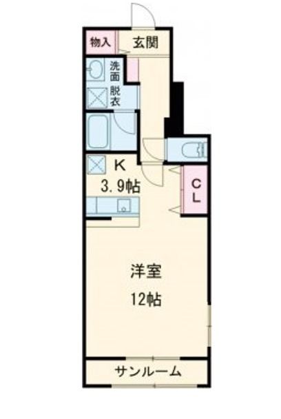 新発田市荒町のアパートの間取り