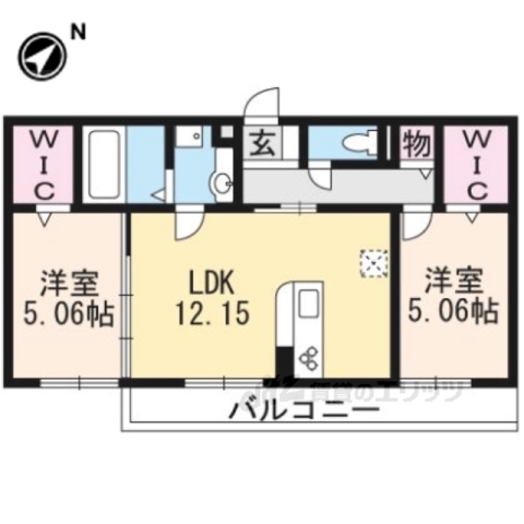 大津市唐崎のアパートの間取り