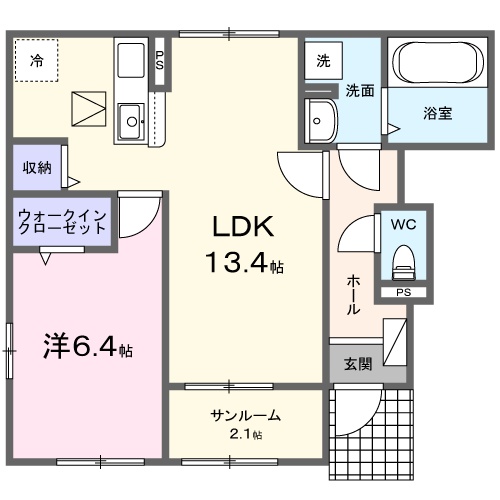 【石部中央４丁目アパートの間取り】