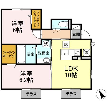 グランド ソレイユ Dの間取り