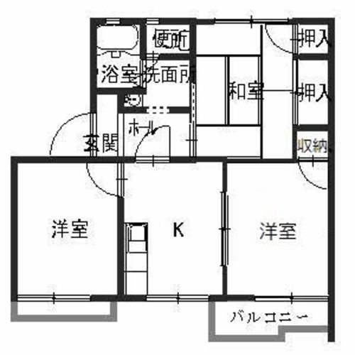 姫路市北平野南の町のアパートの間取り