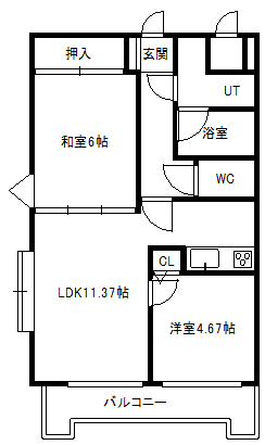 ドミ22山鼻の間取り