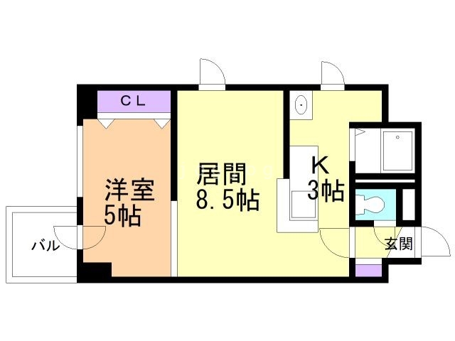 札幌市中央区南一条西のマンションの間取り