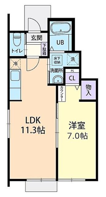 愛甲郡愛川町中津のアパートの間取り