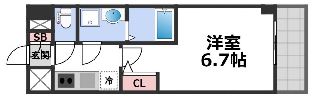 エスリード大阪上本町グリーズの間取り