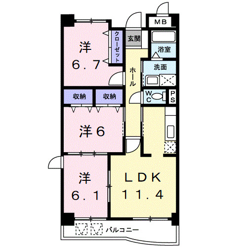 グラースアンジュIの間取り