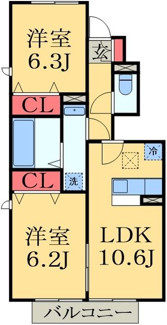 市原市国分寺台中央のアパートの間取り