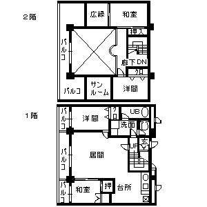 鹿児島市下荒田のマンションの間取り