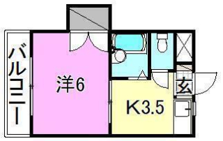 松山市味酒町のマンションの間取り