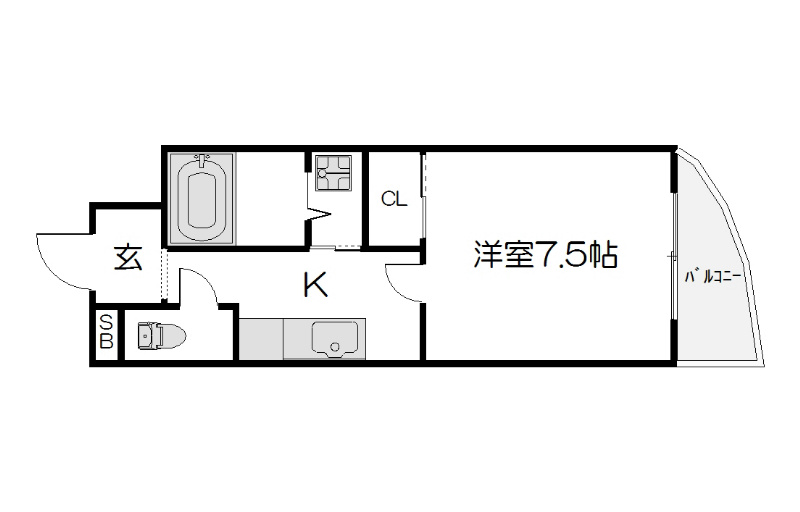 京都市左京区下鴨前萩町のマンションの間取り