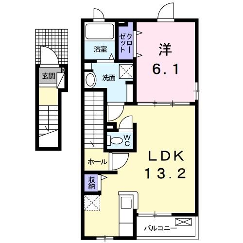 神栖市柳川のアパートの間取り