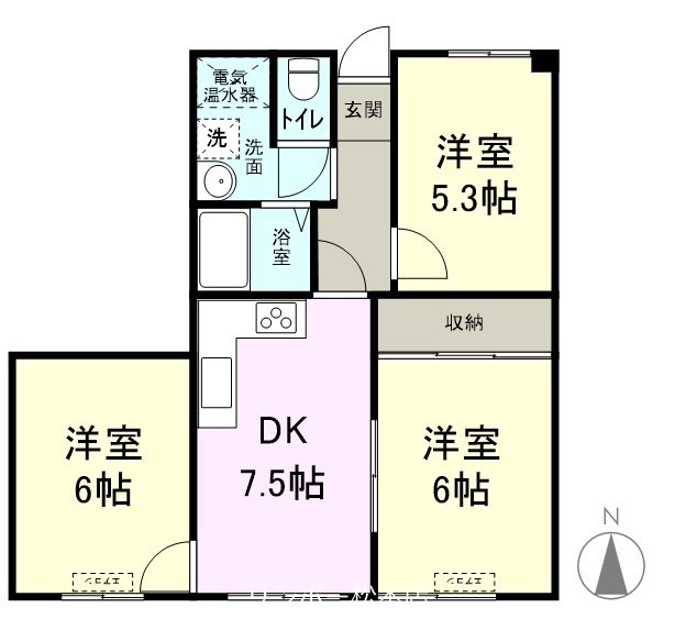 松本市波田のマンションの間取り