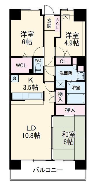 白井市冨士のマンションの間取り